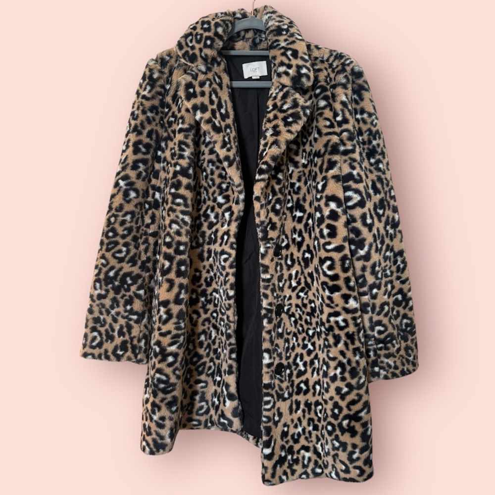 LOFT Cheetah Print Faux Fur Coat